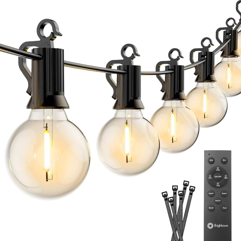 Outdoor String Lights with Remote - 58 Ft Globe Patio Lights, 4 Lighting Modes,